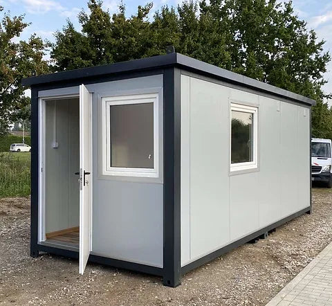 Bürocontainer 6,00 x 2,40 m mit WC, Dusche und Küche (Ref: 2390)