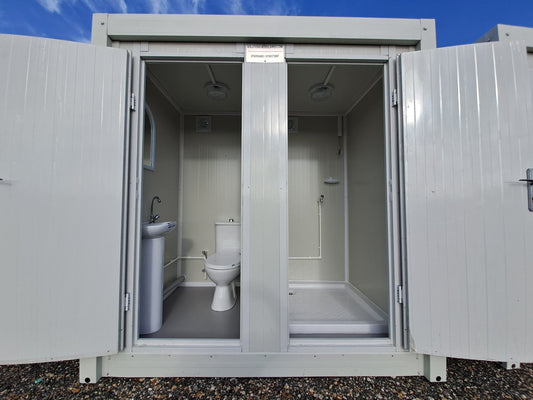 Sanitärmodul WC + Waschbecken + anschließbare Dusche